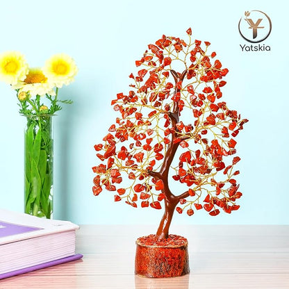 YATSKIA Red Jasper Crystals - Crystal Tree of Life - Gemstone Tree - Spiritual Items - Meditation Room Decor - Spiritual Decor - Reiki Gifts - Good Luck Charms - Metaphysical Gifts