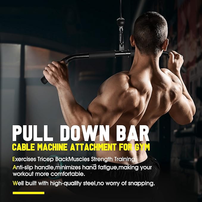 RENRANRING Fitness LAT and Lift Pulley System Gym - Upgraded LAT Pull Down Cable Machine Attachments, Loading Pin, Handle and Tricep Rope, for Biceps Curl, Forearm, Triceps Exercise Gym Equipment