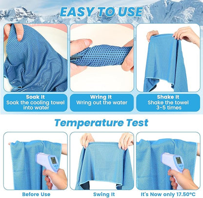 INNOLIFE 6 Pack Cooling Towels Breathable Ice Towel for Sports, Gym, Fitness, Running, Hiking, Yoga (Multicolor)