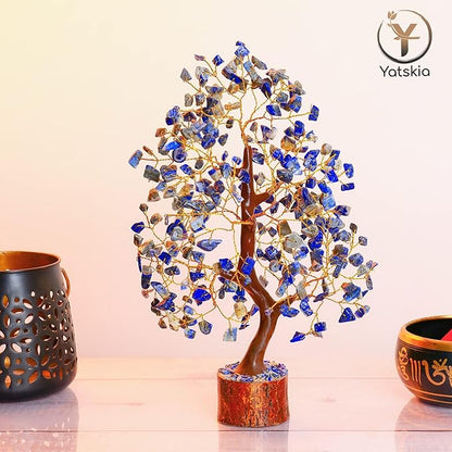 YATSKIA Lapis Lazuli Crystal Tree of Life - Healing Crystals and Stones - Crystals Decor - Crystal Gifts for Women - Good Luck Gifts
