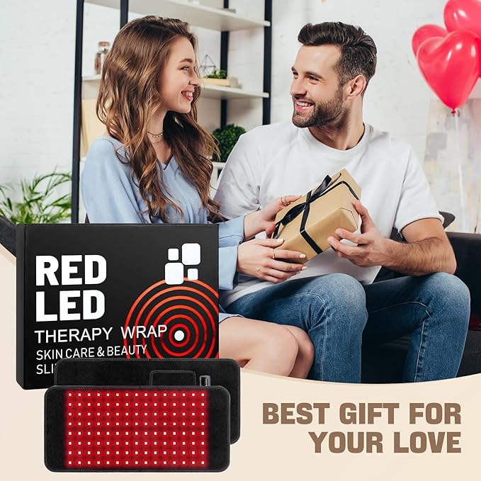 Red Light Therapy for Body, Heating Pad Belt, 660nm & 850nm Red Light Near Infrared Heated Therapy Wrap for Lower Back Legs Arms, Mothers Day Gifts, Birthday Gifts for Women Men Mom