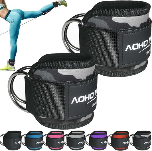 Ankle Strap for Cable Machine Attachments, Gym Accessories for Women and Men, Neoprene Ankle Cuffs for glute Kickback, Leg Workouts ande Booty Hip Abductors Exercise