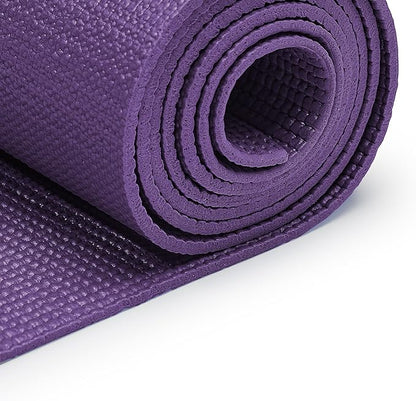 Sunny Health & Fitness Non-Slip Yoga Mat – Durable, Anti-Tear, Lightweight, Cushioned Support for Yoga, Pilates, Stretching Exercises, Meditation and Floor Workouts | Multiple Sizes & Colors