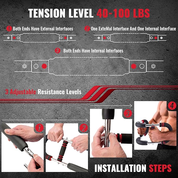 Twister Arm Trainer,Adjustable Chest Arm Workout Equipment,Chest Exerciser for Men,Arm Trainer for Men,Chest Clip Muscle Trainer,Portable Arm Exercise Equipment,Upper Body Workout Equipment