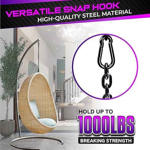 2Pcs 5.5In Spring Snap Hooks 1000LBS Capacity, Utility Hook Clip, Heavy Duty Rope Connector, Quick Link Snap Hooks for Indoor & Outdoor, Hanging, Camping, Fishing