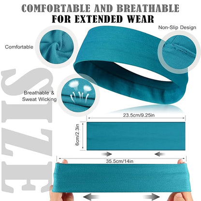 16Pcs Headbands for Women - Multicolor Absorb Sweat Non Slip Absorb Sweat Sports Hair Bands（ Soft Cotton Cloth Stretchy Headbands ）（Suitable for Fitness Yoga Outdoor Exercise ）