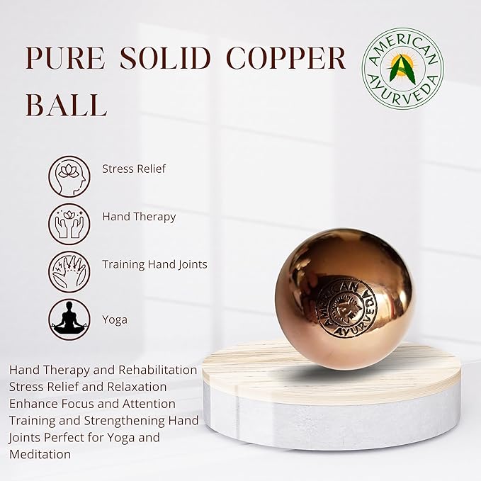 Pure Copper Ball, Bring Integrity and Clear Thinking with Natural Energy Meditation Dia Orb Sphare, Get Mental Agility Grounding Movement Therapy with Copper Orb - 2 Inch 1 Ball