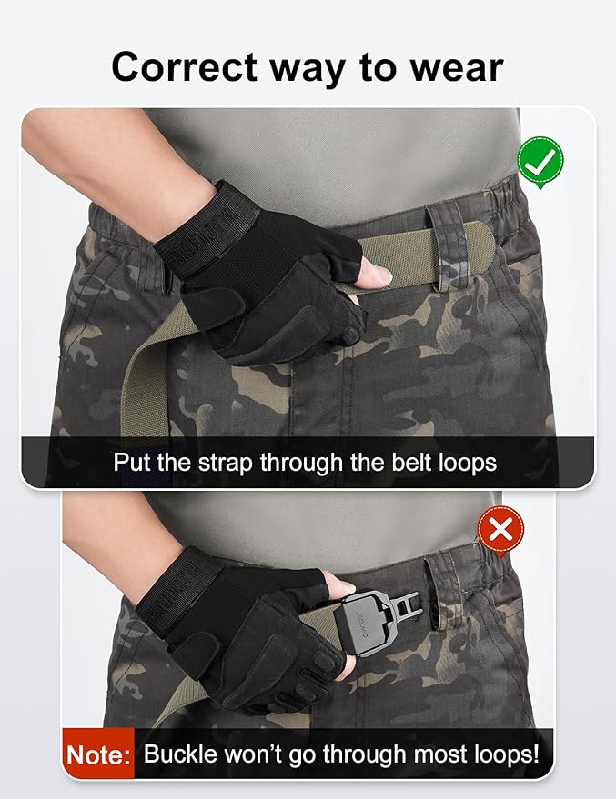 JUKMO Quick Release Tactical Belt, Military Work 1.5" Nylon Web Golf Belt with Heavy Duty Seatbelt Buckle