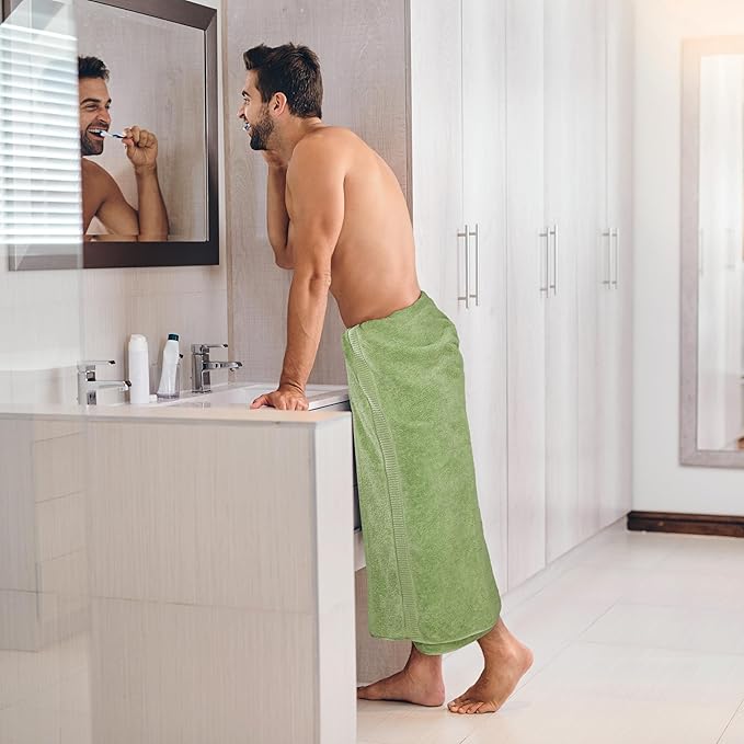 Utopia Towels Luxurious Jumbo Bath Sheet 2 Piece, 600 GSM, 35 by 70 Inches, 100% Ring Spun Cotton, Highly Absorbent and Quick Dry Extra Large Bath Towel, Super Soft Towel, Sage Green