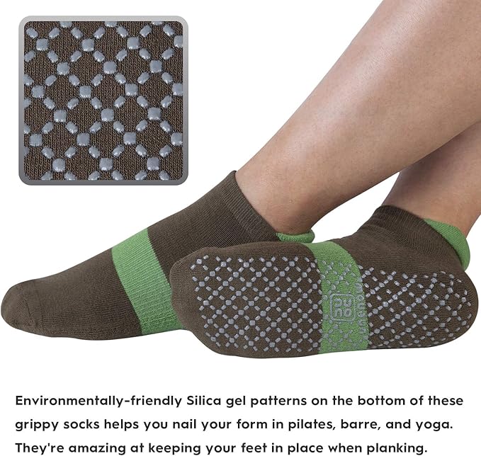 unenow Unisex Non Slip Grip Socks with Cushion for Yoga Pilates Barre Home & Hospital