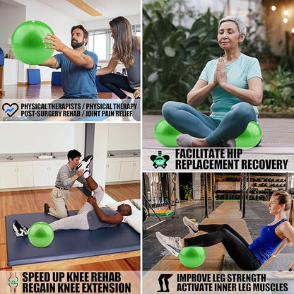 Small Exercise Ball Anti-Burst Non-Slip Stability 9 Inch with Inflatable Straw Mini Pilates Balls Ideal for Yoga Exercise Pilates Physical Therapy Stretching Core Fitness