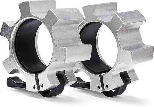 Metal Olympic Barbell Clamps 2inch Heavy Duty Exercise Collars,Weight Clips for 2" Barbell,Quick Release Weight Clamps for Weightlifting, Olympic Lifts Strength Fitness Training 1 Pair