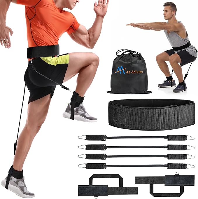 | Jump Dunk Vertical Leg Bands Trainer for Basketball, Football, Volleyball, and Strength Training. Tester Exercise Plyometric Jumptrainer Equipment. With high Resistance for higher Jumping.