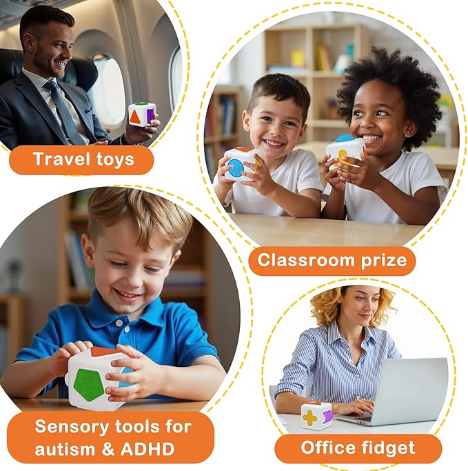 Fidget Sensory Toys for Kids & Adults – Sensory Textured Stress Relief Toys for Autism, ADHD, and Anxiety – Small Quiet Classroom Prizes & Calming Tools