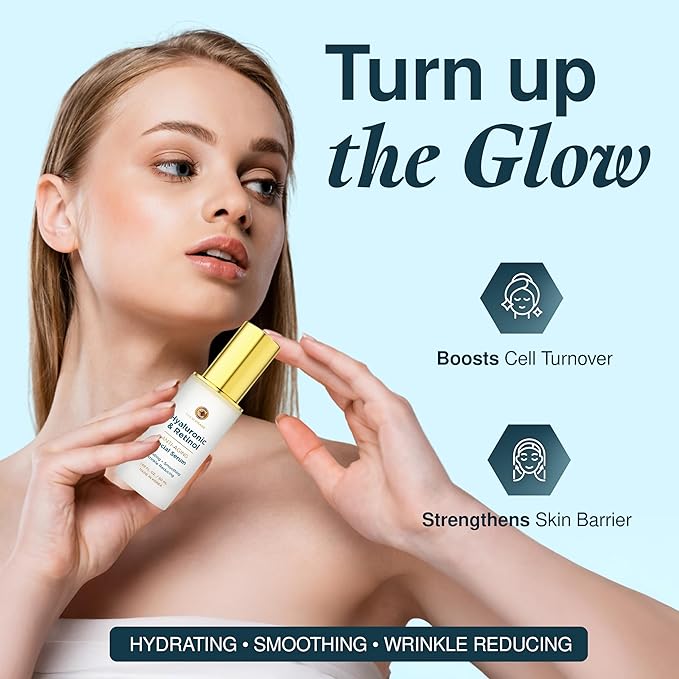 Hyaluronic Acid Serum For Face - Dermatologist Tested Hya & Retinol Ultra Hydrating Serum - Anti-Aging, Radiant Glowing Complexion, Wrinkle Reduction - Clean Beauty Korean Skin Care