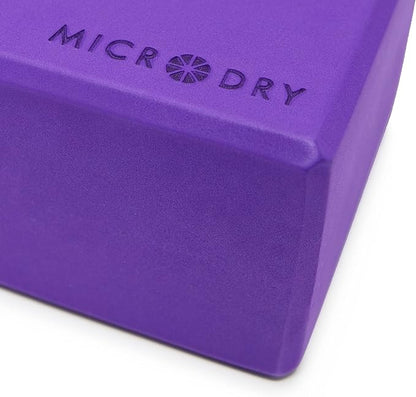 MICRODRY - Stretching & Exercise Foam Blocks, Yoga, Pilates Equipment for Home Workouts, Fitness Accessories for Home & Gym, Slip-Resistant, EVA Foam Block, 9 x 4 x 6 inches