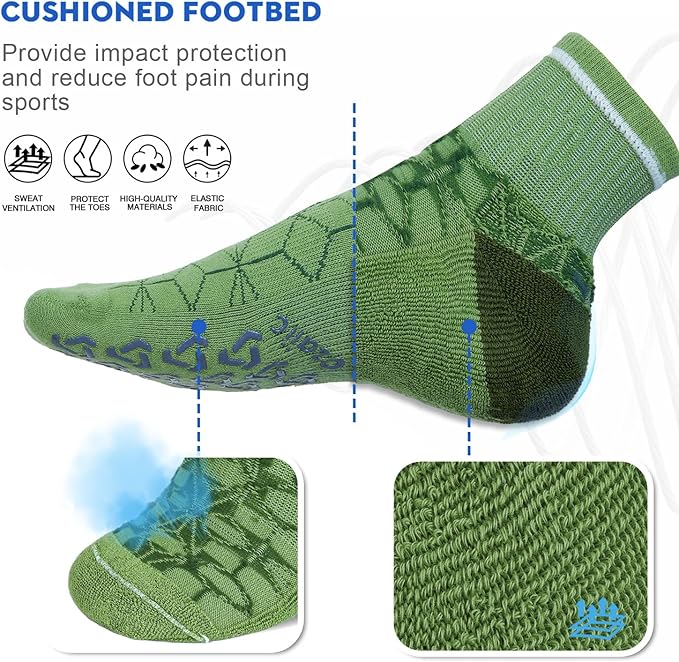 Ozaiic Non Slip Socks Grip for Yoga Home Workout Pure Barre, Pilates, Hospital, Ideal Cushion Socks for Men and Women
