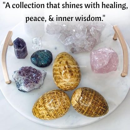 Amazing Gemstone Aragonite Crystal Yoni Egg, 2 Inches - Premium Crystals and Healing Stones Yoni Egg for Pelvic Floor Health, Natural Healing Crystal Eggs for Meditation and Stress Relief
