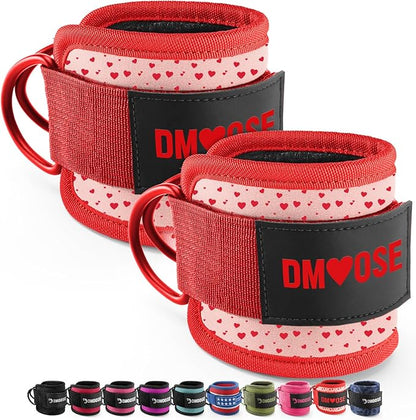DMoose Fitness Ankle Straps for Cable Machines - One Size Fit with Premium Padding, Glute Kickback Ankle Strap for Women & Men, Cable Attachments for Gym, Booty Workouts, Leg Extension & Hip Abductors