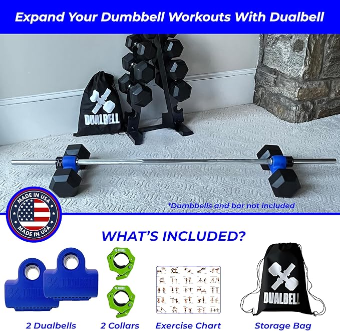 Dumbbell Barbell Converter - Dumbbell Converter Home Gym Equipment, for 1" Standard Bars, Up to 250lb Capacity Barbell Adapters- Versatile Weight Lifting Set, Suitable for Men and Women