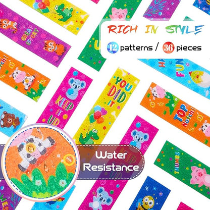 36 Pcs Anxiety Sensory Stickers Mental Health Stickers Fidget Textured Strips Toys Adhesive Tactile Calm Relief Items for Adults Desk School Counselor Classroom(Animal Style)