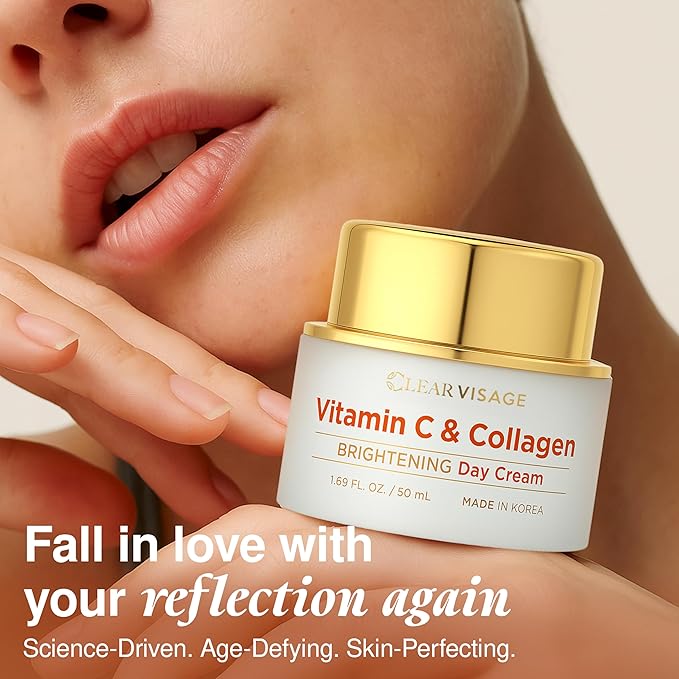 Vitamin C Moisturizer For Face - Dermatologist Tested, with Collagen - Anti-Aging Face Cream, Ultra Hydrating, Brightning, Fine Lines & Wrinkles Treatment - Clean Beauty, Korean Skin Care