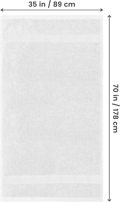 Utopia Towels Luxurious Jumbo Bath Sheet 2 Piece, 600 GSM, 35 by 70 Inches, 100% Ring Spun Cotton, Highly Absorbent and Quick Dry Extra Large Bath Towel, Super Soft Towel, White