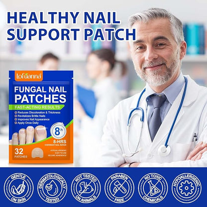 Toenail Treatment Extra Strength - 32 Pcs Nighttime Nail Patches, Overnight Toe Nail Treatments for Damaged Nails Foot Nails Repair and Care, 8-Hour Restores Healthy Appearance (2PCS)