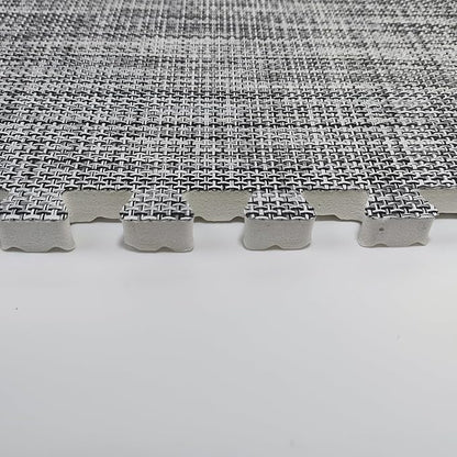 9 Tiles Interlocking Foam Mats 0.4inch Thickness Foam Floor Mats for Home Gym, Fitness, Exercise, Flooring Surface Protection EVA Foam Floor Padding with Border（Black Gray）