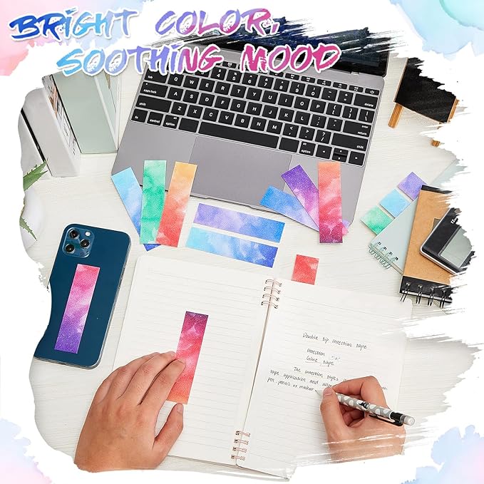 36 Pcs Anxiety Sensory Stickers Mental Health Stickers Fidget Textured Strips Toys Adhesive Tactile Calm Relief Items for Adults Desk School Counselor Classroom(Watercolor Style)