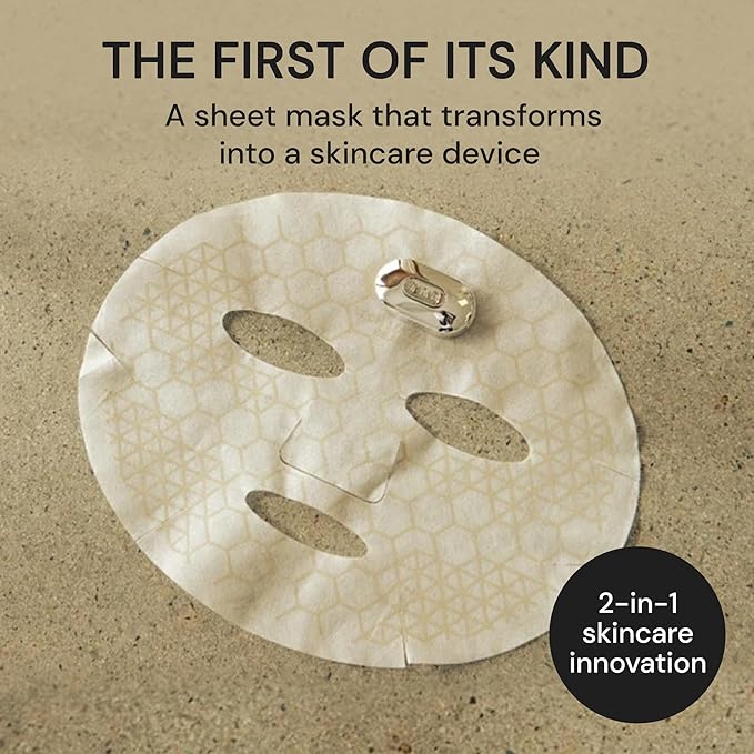 TAB SilverFusion Sheet Mask Pack with Toning Activator Pod – Silver-Infused Face Mask Set with Rechargeable Toning Device, Hydrating Sheet Masks for Men & Women