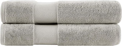 Madison Park Turkish Bath Towel Set 100% Cotton Bath Towel 600GSM Oversized Body Towel 2 Piece, Luxury Soft, Thick Spa Quality, Quick Dry Bathroom Towel, Jumble, 35" x 70", Grey