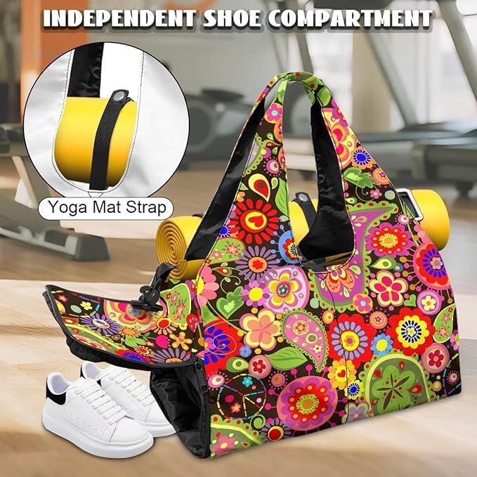Yoga Mat Bag for Women Men Large Carryall Tote with Adjustable Shoulder Strap for Gym Yoga Travel Pilates Office