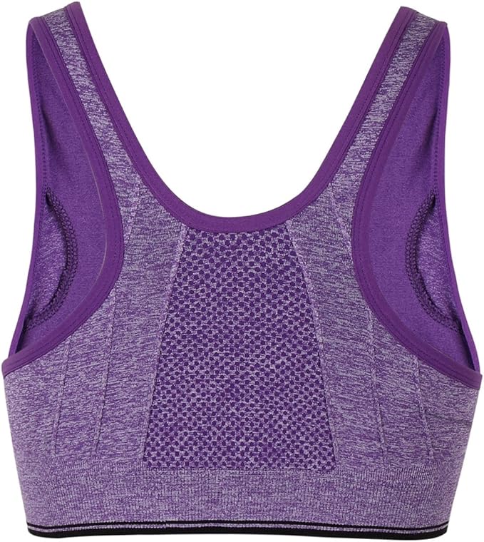 Women's Zipper Front Closure Sports Bra Racerback Yoga Bras