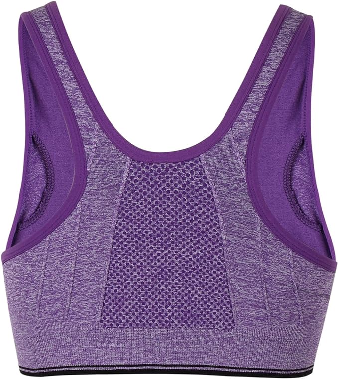 Women's Zipper Front Closure Sports Bra Racerback Yoga Bras