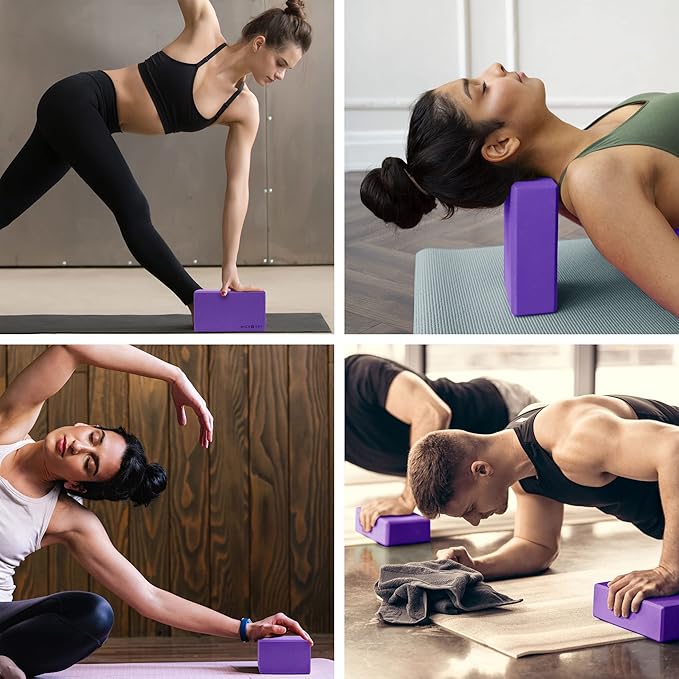 MICRODRY - Stretching & Exercise Foam Blocks, Yoga, Pilates Equipment for Home Workouts, Fitness Accessories for Home & Gym, Slip-Resistant, EVA Foam Block, 9 x 4 x 6 inches