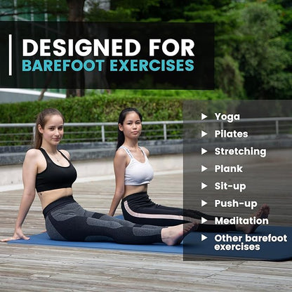 UMINEUX Large Yoga Mat for Men and Women 1/4 & 2/5 Inch Extra Thick TPE Fitness Mat for Home Gym Workout, Non-Slip, Eco Friendly Exercise Mat for Yoga, Pilates, Stretching, Meditation