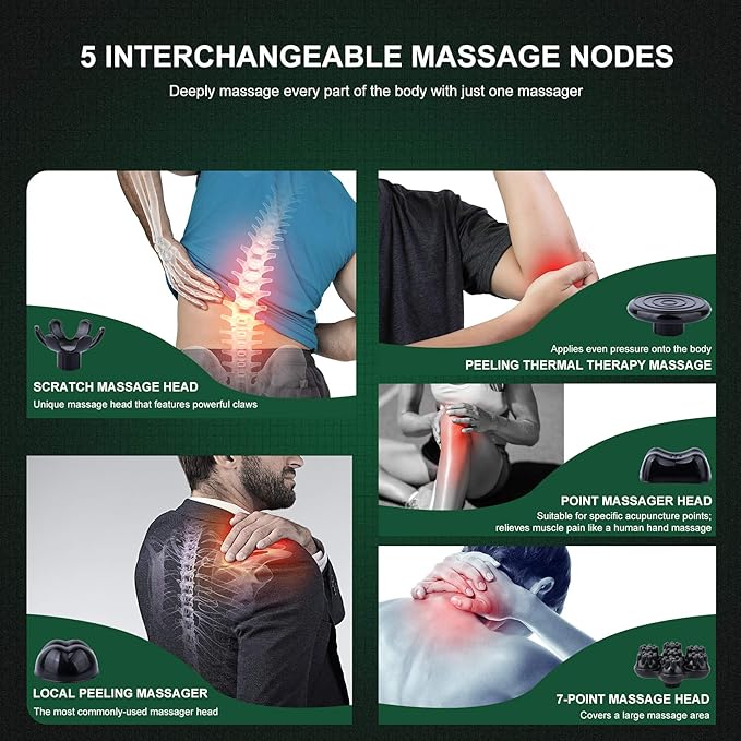 MEGAWISE Handheld Back Massager | Deep Tissue Percussion Massage for Back, Neck, Shoulders, Waist and Legs (Rose Gold)