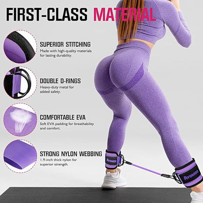 Ankle Resistance Bands with Cuffs, Home Gym Workout Equipment, Lifting Glute Butt Exercise Equipment for Women, Ankle Weights Fitness Set, Leg Booty Equipment for Training Perfect Body Shape