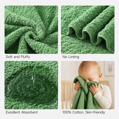 REDKISS Ultra-Plush Bath Towel Set, 900GSM Premium Thick Cotton for Bathroom & Spa, Super Absorbent Quick-Dry Bath Sheets with No Shedding (4-Piece Set for Adults, Luxury Hotel & Home Use)-Grass Green