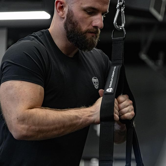 Gymreapers Tricep Rope Cable Attachment - Multi-Workout Tricep Pull Down Cable Attachment - Perfect Gym Cable attachments (3 Lengths Built in One)