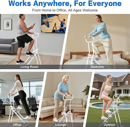 Stair Stepper for Home Gym,Folding Vertical Climber Cardio Exercise Machine,Stair Climber for Full Body Workout with Adjustable Handlebar for Women & Men