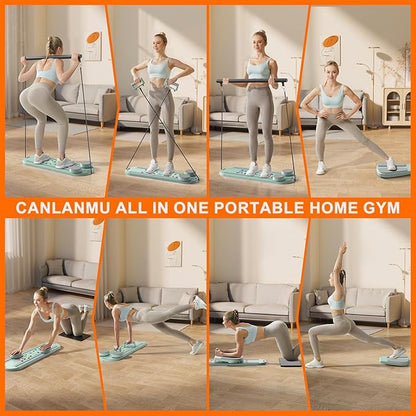 Pilates Board,Multifunctional Rebound Abdominal Board,Foldable Pilates Reformer Set, Ab Core Trainer Machine,Ab Exercise Board,Abs Workout Equipment for Women Home Gym Equipment