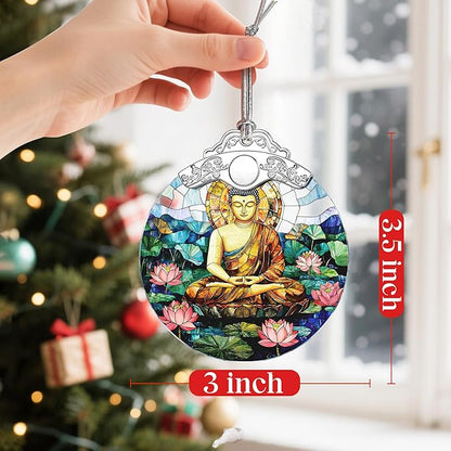 Buddha Christmas Ornaments: Christmas Tree Ornaments, Buddha Meditation Decor, Namaste Decor, Stocking Stuffers, Gift Idea & Gifts for Buddhists, Meditation/Yoga Practitioners, Lovers of Eastern Art