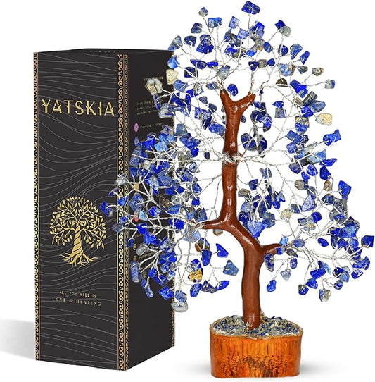 Lapis Lazuli Chakra Tree - Crystal Tree, Money Tree, Chakra Tree of Life, Healing Stone, Gemstones and Crystals, Crystal Tree for Positive Energy