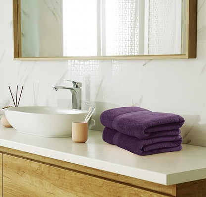 Utopia Towels 8 Piece Premium Towel Set, 2 Bath, 2 Hand, and 4 Wash Cloths, 600 GSM 100% Ring Spun Cotton, Highly Absorbent Towels for Bathroom, Gym, Hotel, and Spa, Plum