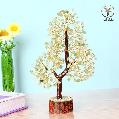 YATSKIA Green Jade Stone - Tree of Life, Bonsai Jade Tree, Crystal Tree, Artificial Trees, Green Jade Healing Money Tree, Crystal Money Tree, Chakra Gifts