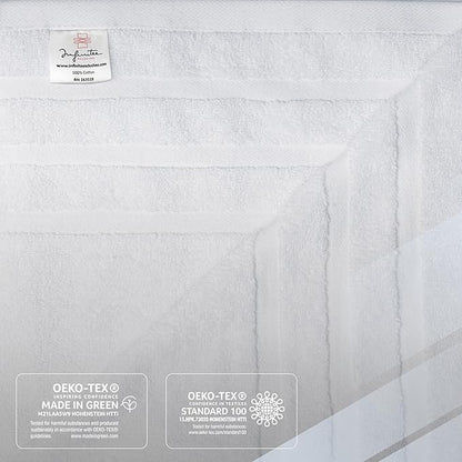 Infinitee Xclusives 100% Cotton Luxury Bath Towels Set of 2 (27x54 Inches) (Brilliant White, Bath Towels - Pack 2)