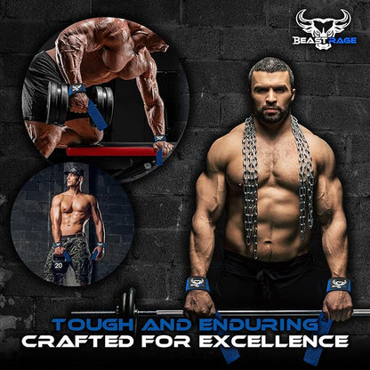 BEAST RAGE Lifting Wrist Straps for Weightlifting, Weight Lifting Straps Gym Grip Power Workouts Lifting Straps Padded Cotton Men Women Wrap Lift Deadlift Straps Hard Pull Exercise