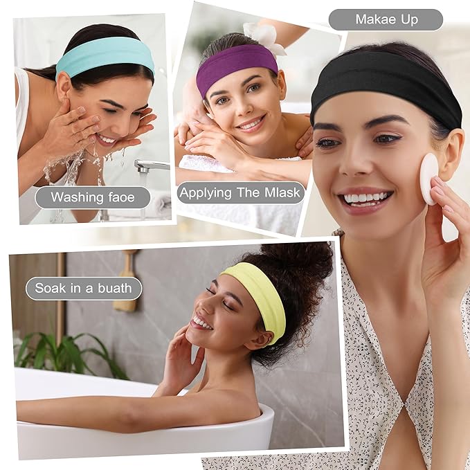 16Pcs Headbands for Women - Multicolor Absorb Sweat Non Slip Absorb Sweat Sports Hair Bands（ Soft Cotton Cloth Stretchy Headbands ）（Suitable for Fitness Yoga Outdoor Exercise ）
